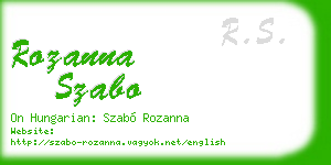 rozanna szabo business card